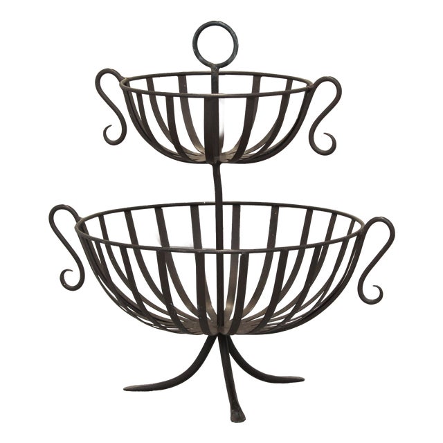Metal Fruit Basket Vase, 1990s For Sale