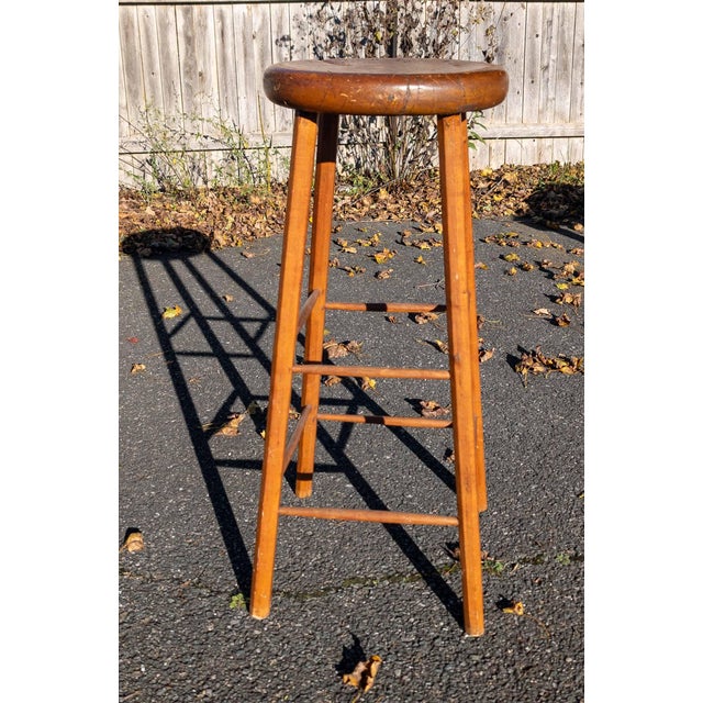 Mid 19th Century 19th Century American Windsor Style Tall Stool or Pedestal Stand For Sale - Image 5 of 15