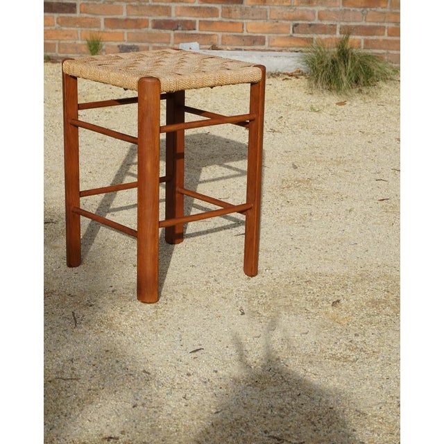 Mid-Century Wood and Rope Stool, 1960s For Sale - Image 12 of 14