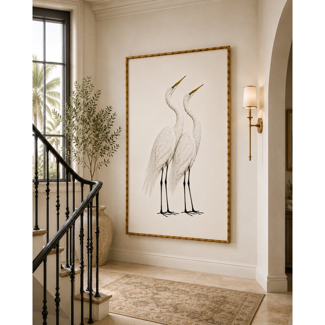 Not Yet Made - Made To Order Crane Study 2, Neutral Coastal Bird Art Print, 20" X 30" For Sale - Image 5 of 8