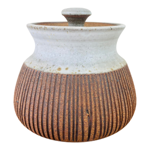 Vintage 1970s Handmade Stoneware Studio Pottery Lidded Decanter Vessel