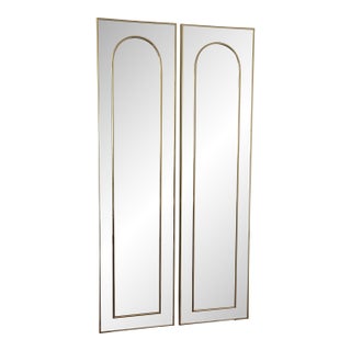 1970s Two Panel Double Sided Mirror Screen / Room Divider For Sale