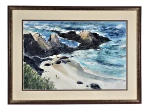 Wayne Carl Lacom, "Coastal Scene with Figures", Circa 1970