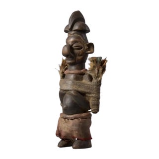 Early 20th Century Yaka Miniature Fetish With Feathers Figure For Sale