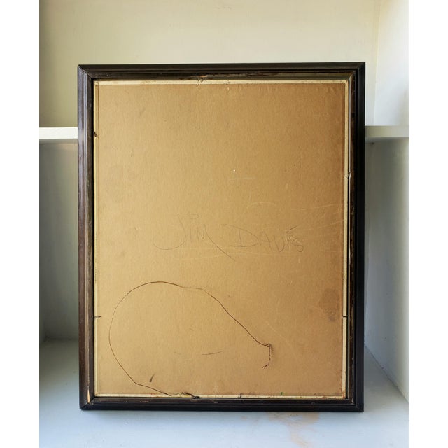 Green Vintage Expressionist Oil Painting – Signed “Jim Davis” – Striking Figural Composition in Green Tones For Sale - Image 8 of 10