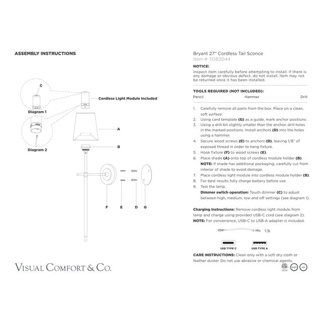Thomas O'Brien for Visual Comfort Signature Bryant 27" Cordless Tail Sconce in Polished Nickel with Linen Shade For Sale - Image 13 of 13