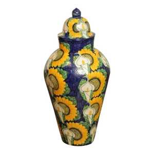 Hand Painted Mexican Pottery Ginger Jar or Urn