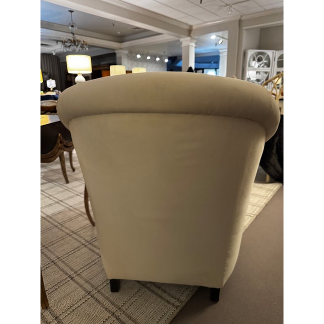 Donghia 1990s Creme Velvet Donghia Chaise For Sale - Image 4 of 5