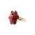 Metal 18k Rose Gold Conch Pearl, Ruby & Pink Sapphire Floral Ring, Size 6 For Sale - Image 7 of 12