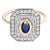 Halo Diamond Sapphire Stone Wedding Ring in 14k Gold Size 6.5 For Sale