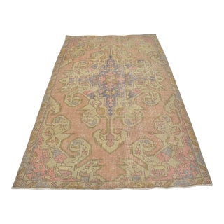 1950s Oushak Anatolian Floral Carpet For Sale