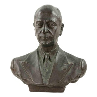 Bronze Bust of Man, Italy, Signed, 1938, Figurative Art For Sale