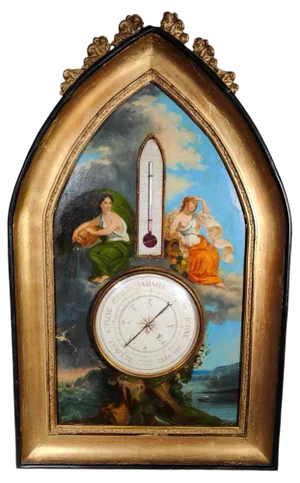 Antique Painting with Barometer, 1880