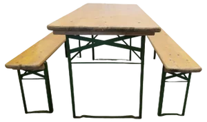 Pine Picnic Table and Benches, 1960, Set of 3