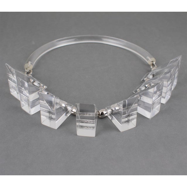 Judith Hendler Clear Acrylic Neck-Ring Choker Necklace For Sale - Image 13 of 18