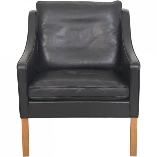 Model 2207 Lounge Chair in Black Leather Børge Mogensen, 1980s For Sale - Image 16 of 16