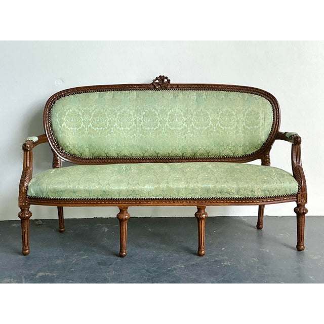 Vintage Boho Carved Canape Sofa For Sale - Image 4 of 12