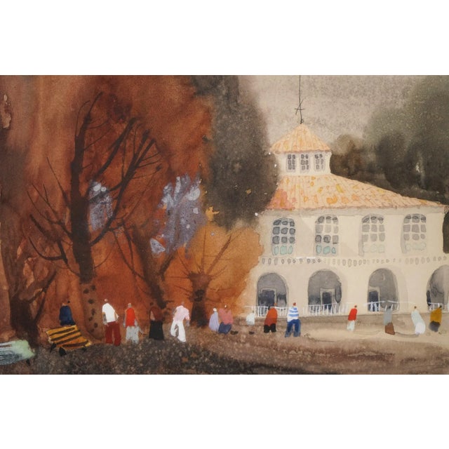 Jordi Danes, The Pavilion, Watercolor on Paper, Framed For Sale - Image 4 of 12