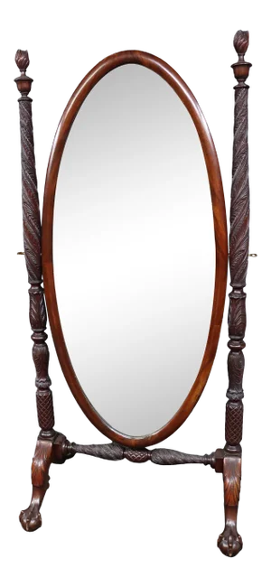 Empire Acanthus Carved Mahogany Dressing Mirror