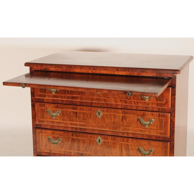 George I Style Burl Walnut Bachelor's Chest For Sale In Los Angeles - Image 6 of 14