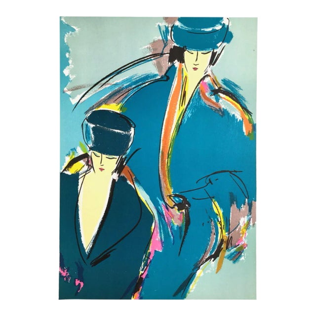 1990s "Two Models" Lithograph by Lien Dezo For Sale