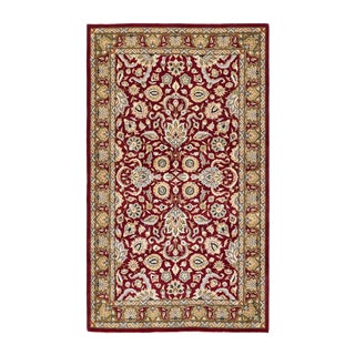 Mogul, One-of-a-Kind Hand-Knotted Area Rug - Red, 3' 2" x 5' 4" For Sale