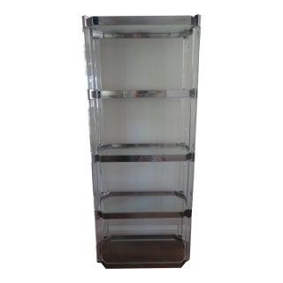 1960s Lucite and Stainless Steel 5 Shelf Etagere Attributed to Charles Hollis Jones For Sale