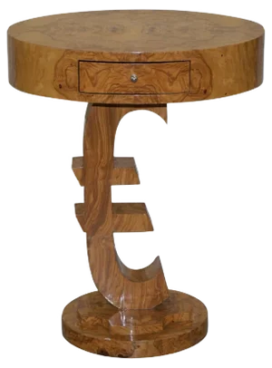 Art Deco Style Burr Walnut Side Table
