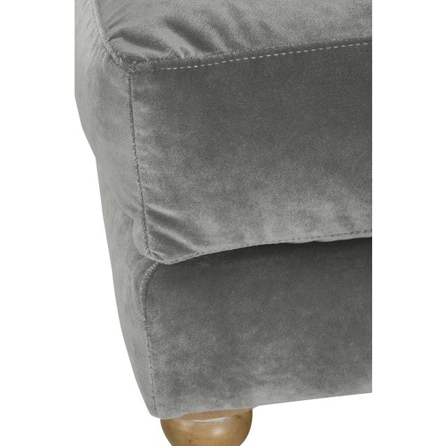 Textile Greta Ottoman, Seal Velvet For Sale - Image 7 of 8