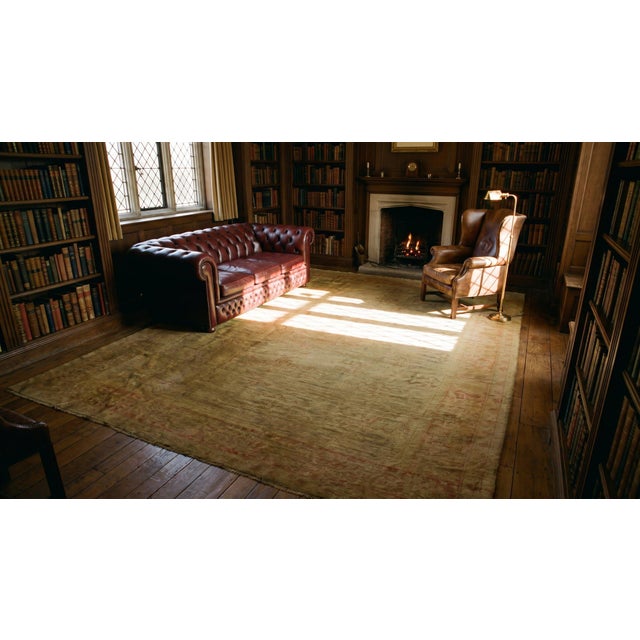 Fantastic Combination of Soft Color Allover Design Antique Turkish Decorative Oushak Rug For Sale - Image 16 of 17
