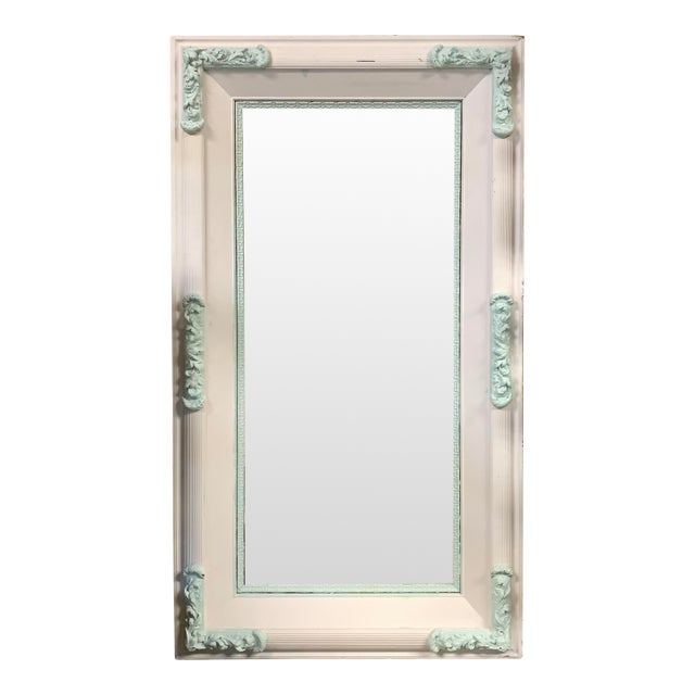 Tall 50" Antique Mantel Mirror or Dressing Mirror Beveled Glass For Sale