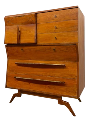 Vintage Mid-Century Modern Highboy Dresser Cabinet by John Cameron,