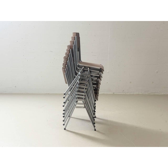 Industrial Vintage Stacking Chair with Chrome Frame, 1970s For Sale - Image 3 of 17