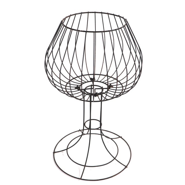 Black Wire Work Basket Stand After Weinberg, Risley For Sale - Image 8 of 8