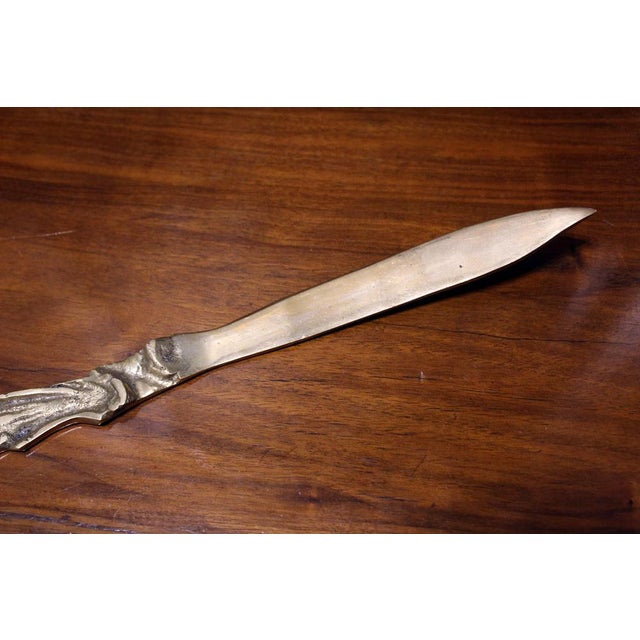 Gold Large Decorative Brass Cutlery Set, Italy, 1950s, Set of 3 For Sale - Image 8 of 16