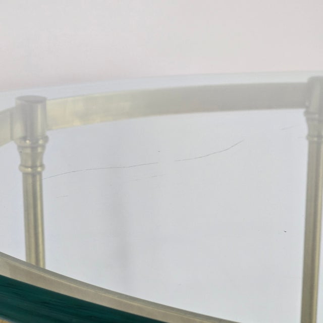1980s 1980s Lebarge Style Brass and Glass Side Table For Sale - Image 5 of 8