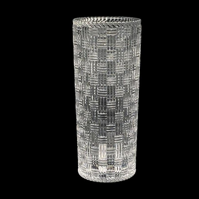 Elegant vase in the Tiffany & Co. Woven (basketweave) pattern. This line of luxury crystal (crafted in Germany) was...