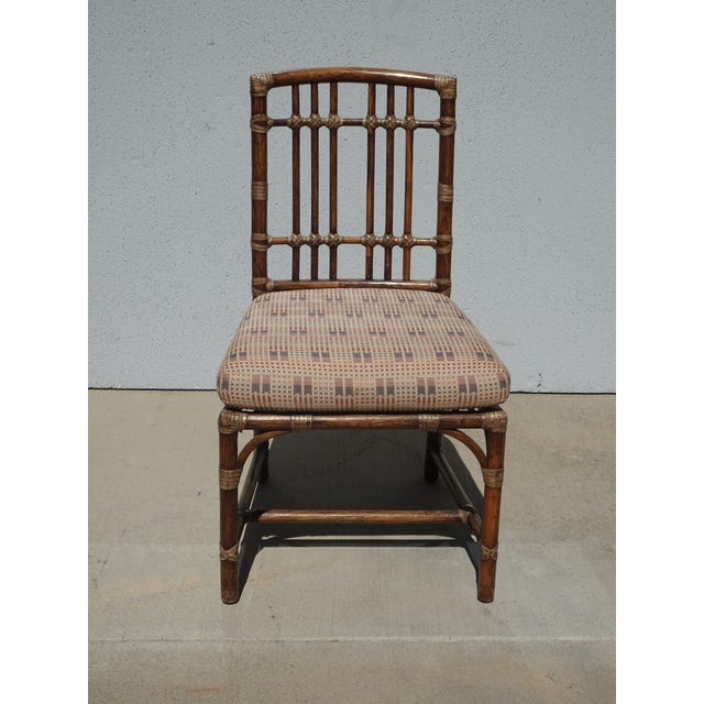 Wood Set of Six Vintage McGuire Balboa Organic Bamboo Ratten Dining Chairs For Sale - Image 7 of 14