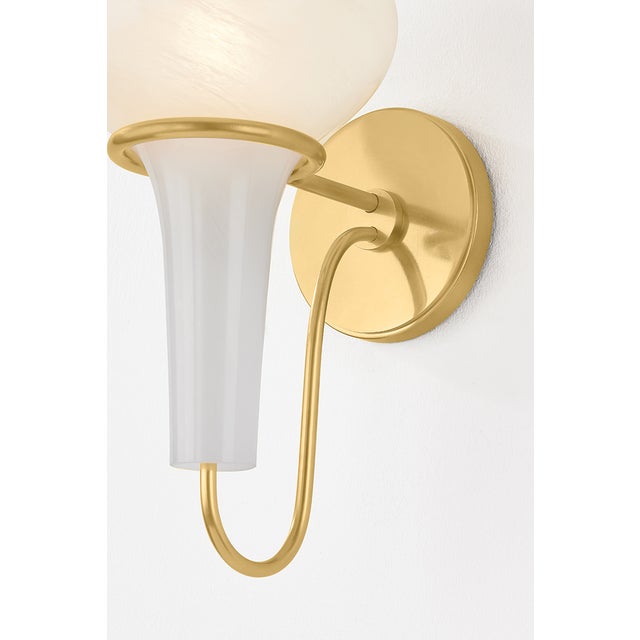 Hudson Valley Lighting Hudson Valley Lighting Adams Corner 6.75 in. 1 Light Wall Sconce in Aged Brass Finish For Sale - Image 4 of 10