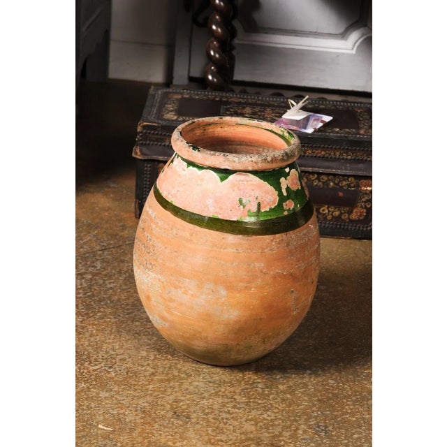 French Provincial Biot Jar with Green Glaze and Rustic Character, 20th Century For Sale - Image 11 of 12