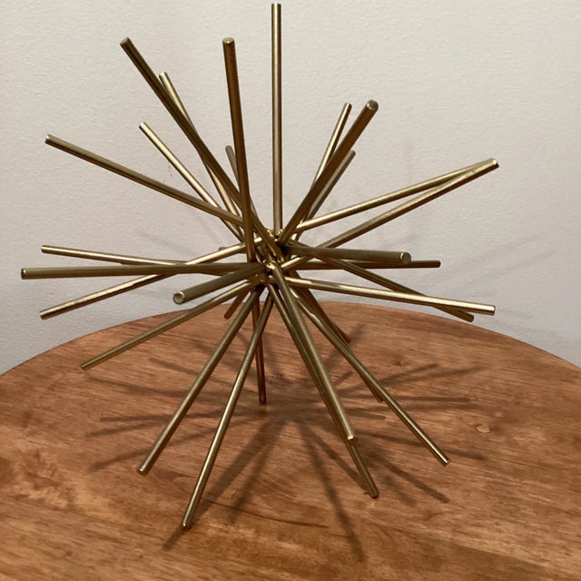 Modern Contemporary Urchin Gold Leaf Iron Rod Asterisk by Worlds Away For Sale - Image 3 of 10