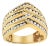 10K Yellow Gold Plated .925 Sterling Silver 1 1/2 Cttw Diamond Channel Band (Champagne Color, I2-I3 Clarity) Ring Size 6 For Sale