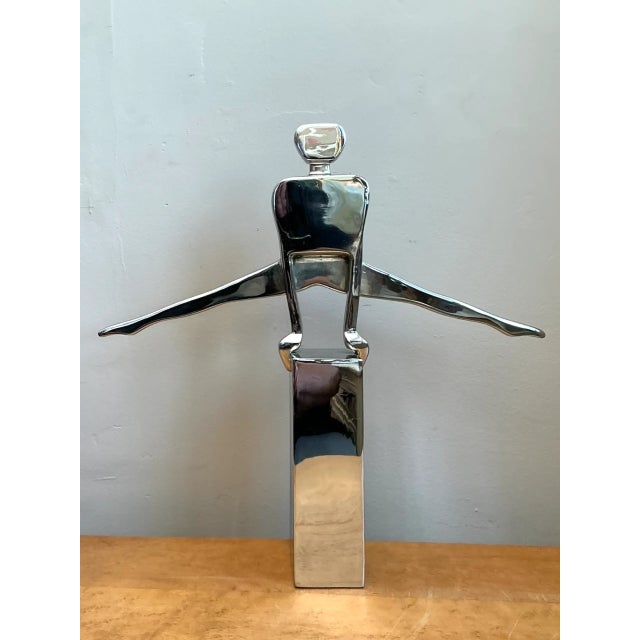 Vintage Chrome Figurative Sculpture For Sale In West Palm - Image 6 of 12