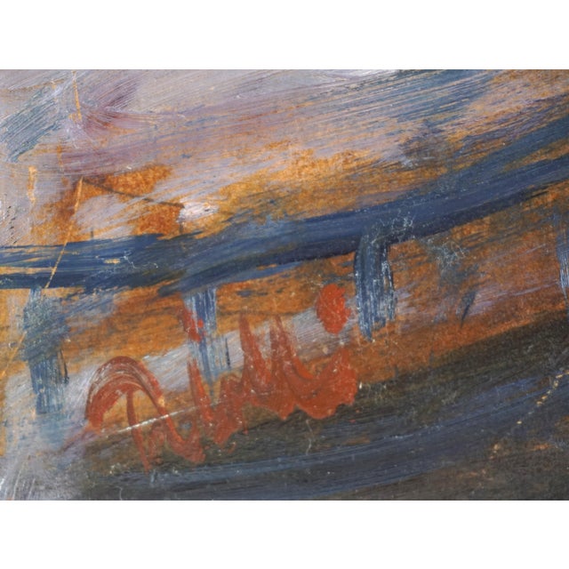 Abstract Expressionism Mid Century Abstract Expressionist Cityscape For Sale - Image 3 of 4