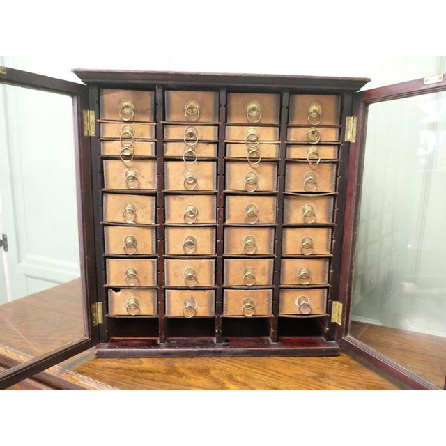 Brown Art Deco Haberdashery Display Cabinet in Walnut, Glass, and Brass, 1920s For Sale - Image 8 of 9