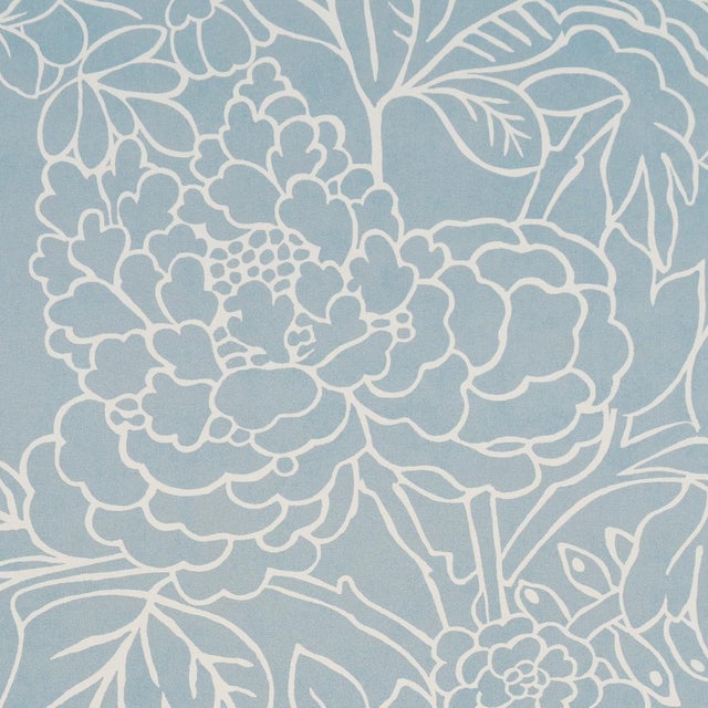 Schumacher Sample - Schumacher Chiang Mai Dragon Silhouette Wallcovering In Ciel De Provence For Sale - Image 4 of 5
