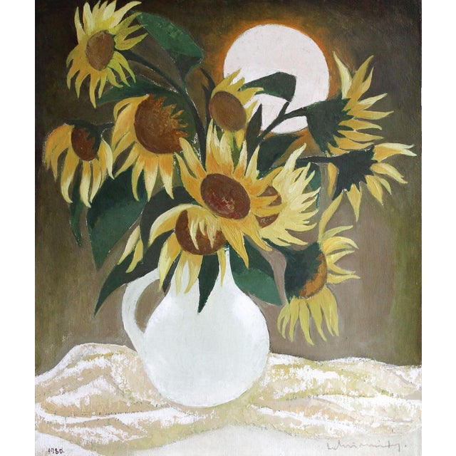 Laimdots Murnieks, Sunflowers, 1990, Oil on Cardboard For Sale - Image 12 of 12