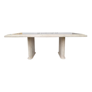 1970s Vintage Italian Travertine Dining Table For Sale