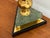 Metal 1980s Art Deco Revival Marble and Brass Bankers Lamp For Sale - Image 7 of 11