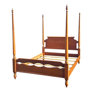 1960s Refinished Solid Maple Full Size Poster Bedstead For Sale